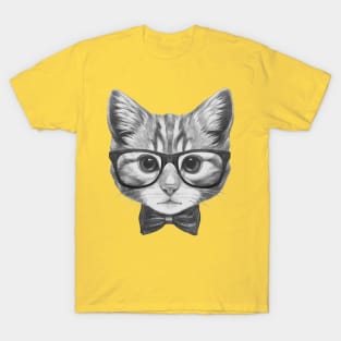Cat with glasses and bow tie T-Shirt